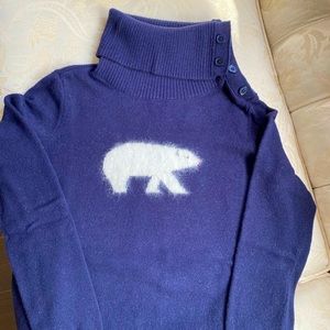 Talbots navy long sleeve sweater with polar bear size Mp
